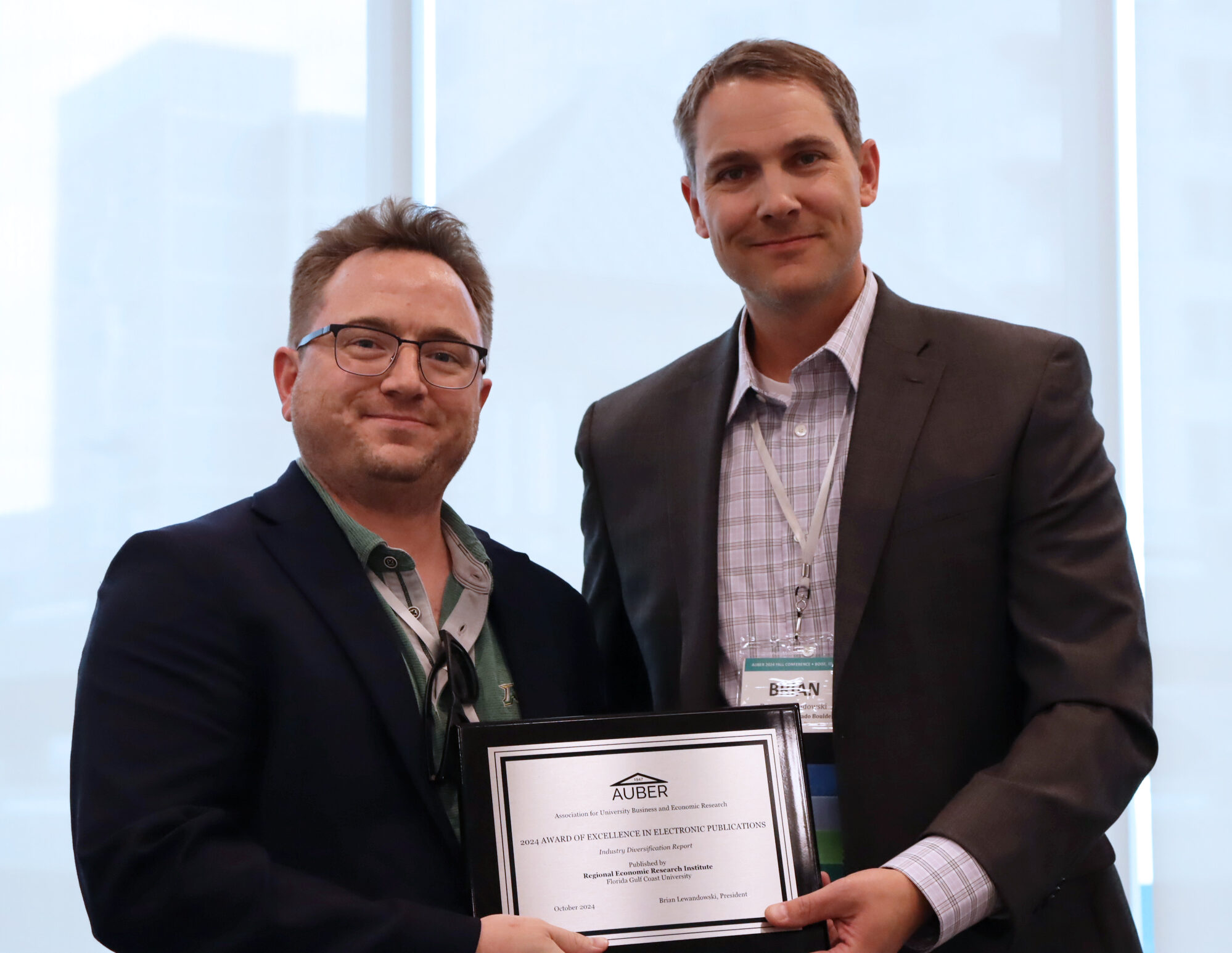 AUBER 2024 Electronic Publication Award Florida Gulf Coast University